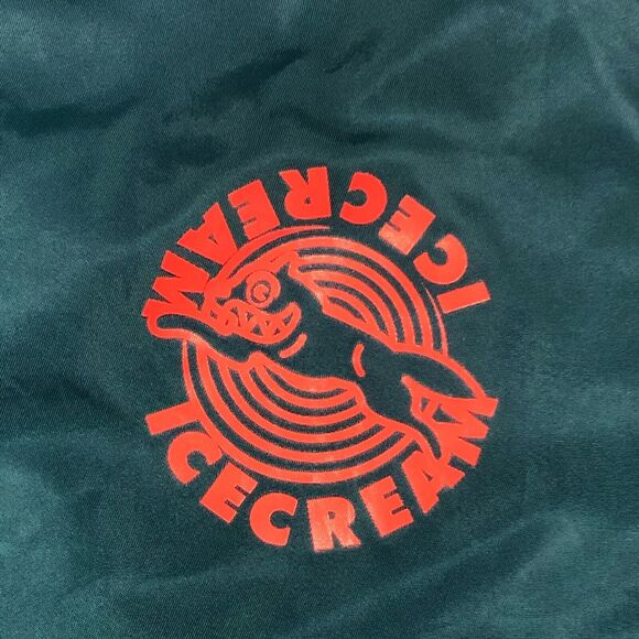 Ice Cream Collared Coach Jacket Coat Green Orange size Small S Streetwear B4 - Picture 2 of 7